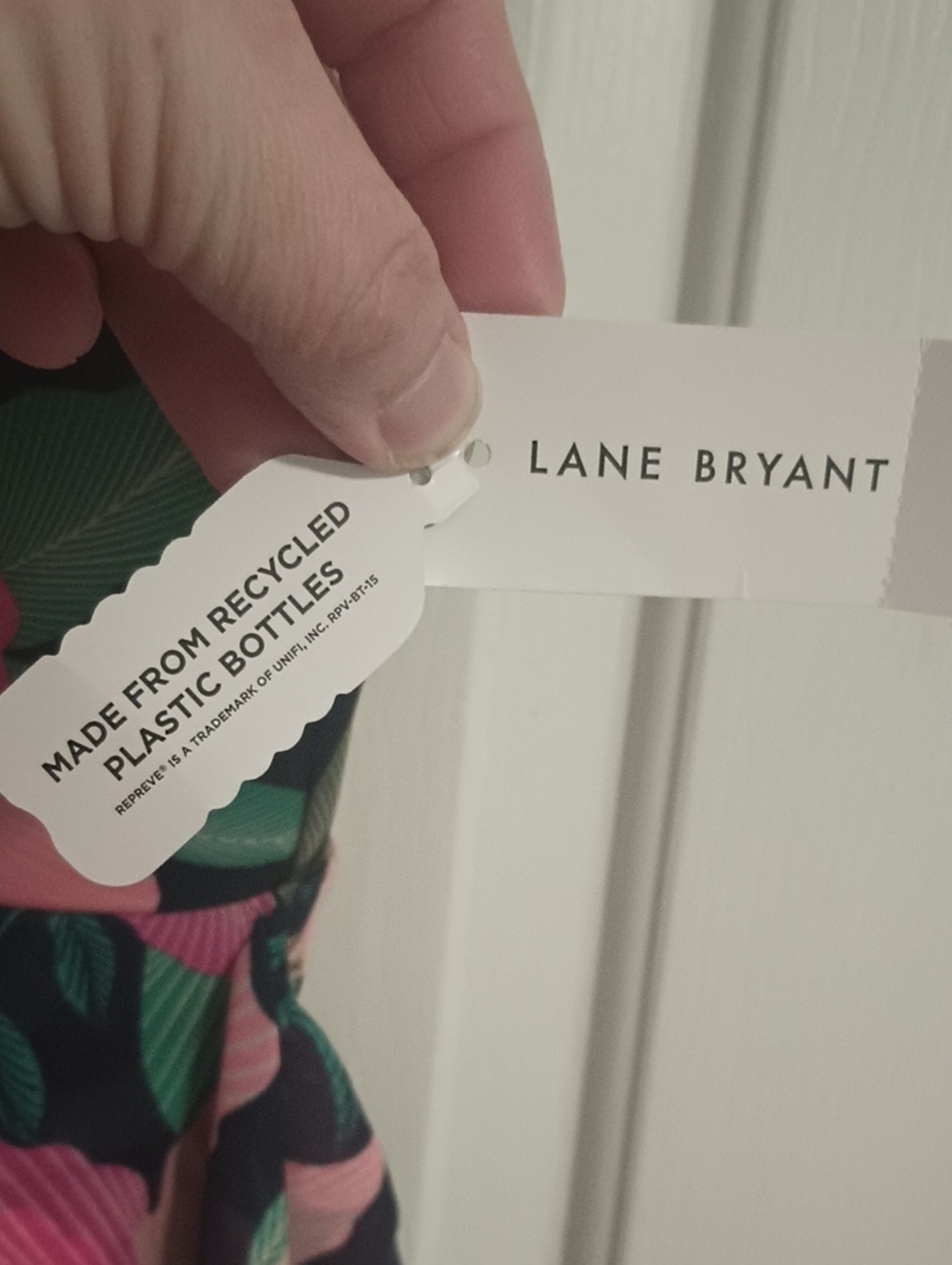 Lane Bryant Navy Tropical Floral One-Piece Swimsuit with Pink & Green Print - Picture 2 of 10